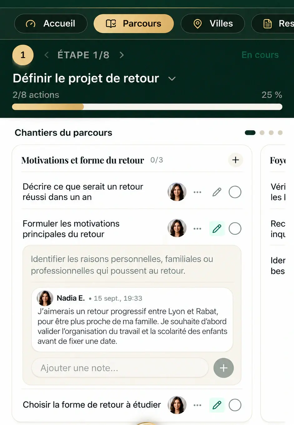 Une étape du Parcours B2M