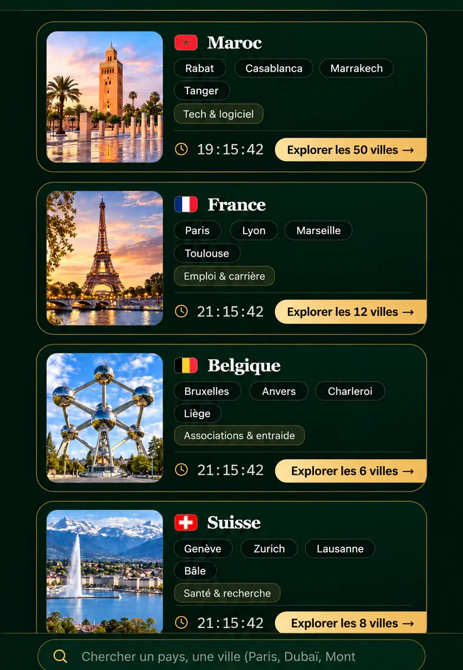 Le hub des villes de 212.social