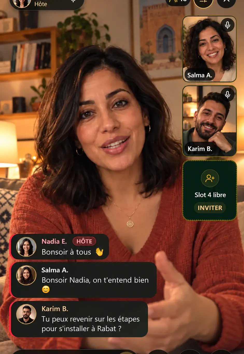 Un live vidéo de la communauté 212.social