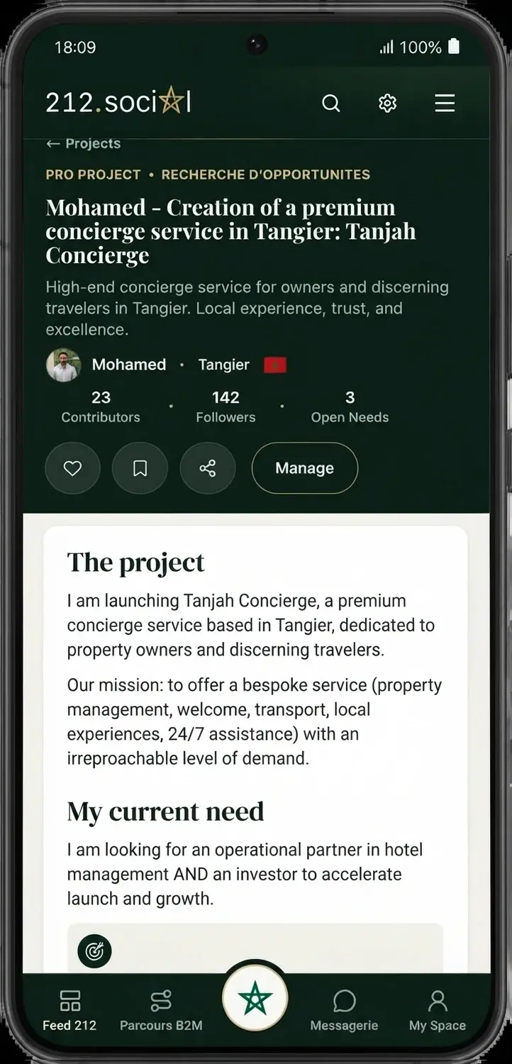 212.social app - Project board and partner search