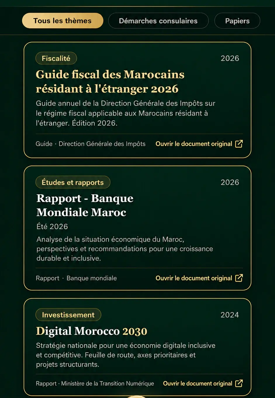 Les guides et rapports officiels dans 212.social